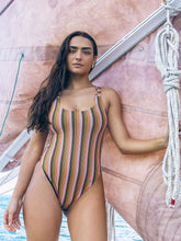 Hurley On Sale | Sunset Shine Stripe Moderate Crossback One Piece - Sunrise Pink