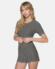Hurley Onsale | Daylight Short Sleeve Sweater Top - Charcoal Gray