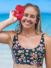 Hurley On Sale | Max Hibiscus Dream Longline Bralette - Black Floral