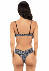 Hurley | Ikat Palm Skimpy V Front Bottom - Black / Coconut