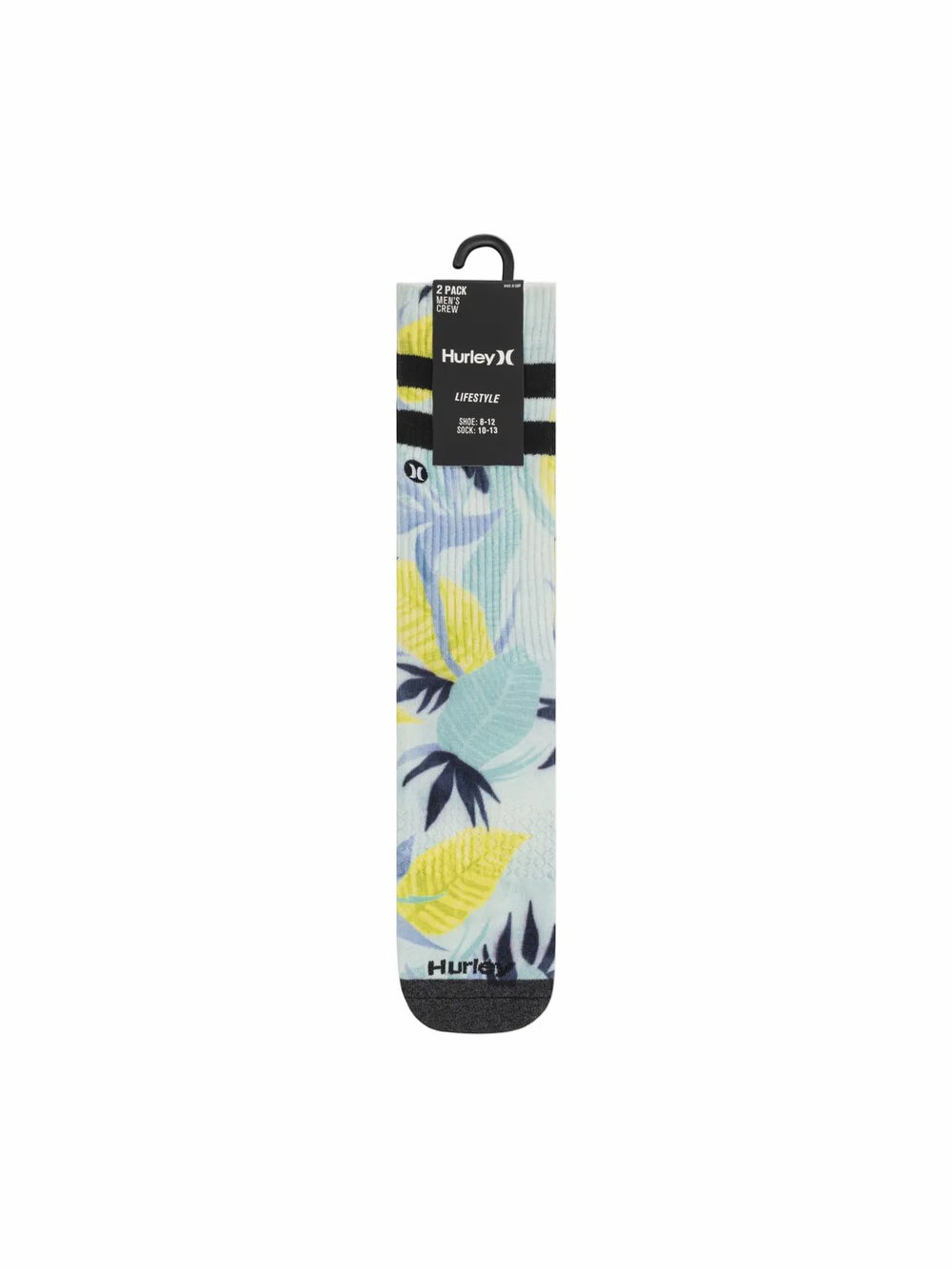 Hurley | Extended Terry Crew Socks (2 Pack) - Light Blue/Pastel