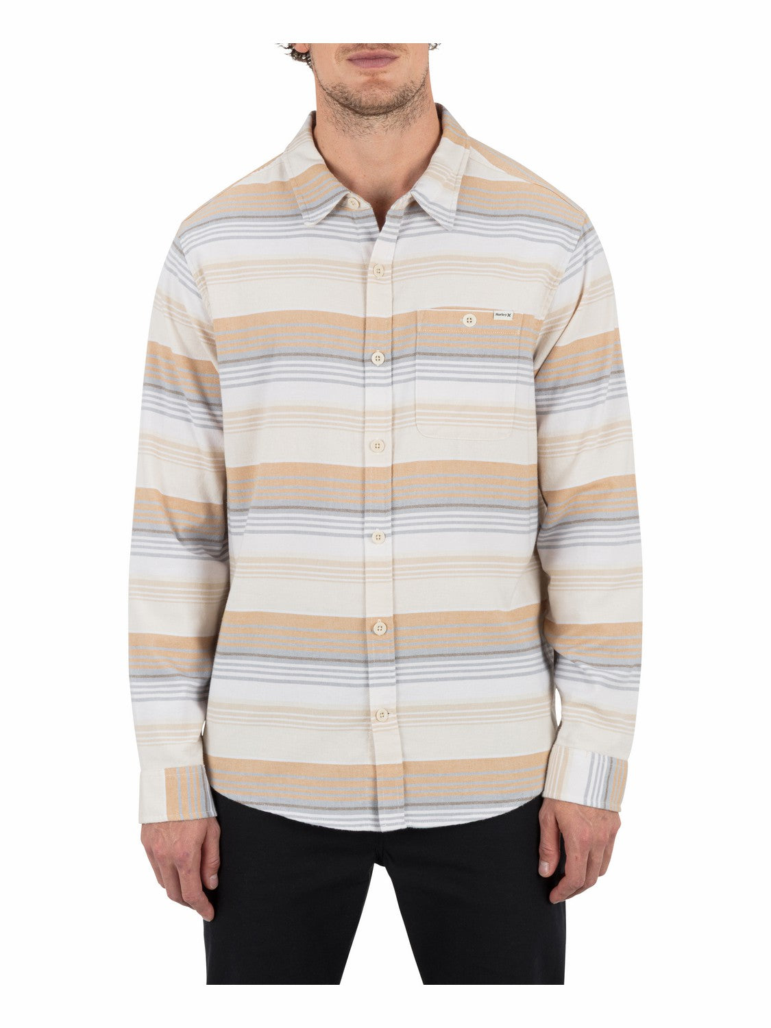 Hurley | Portland Stripe Stretch Flannel Long Sleeve - White