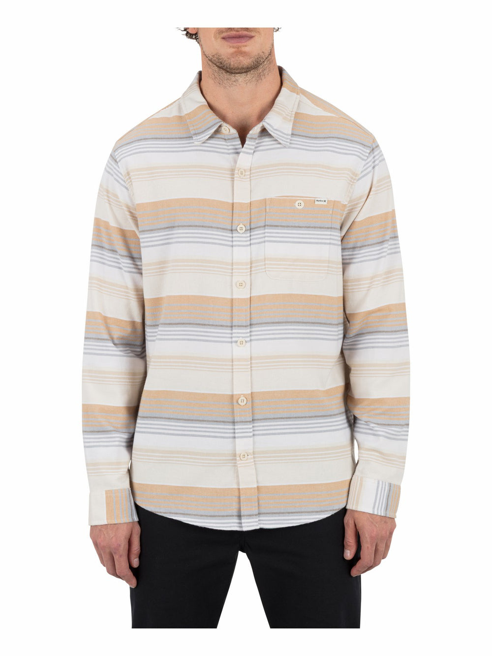 Hurley | Portland Stripe Stretch Flannel Long Sleeve - White