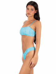 Hurley | Hoku Mini Rib V Front Skimpy Bottom - Surf Blue